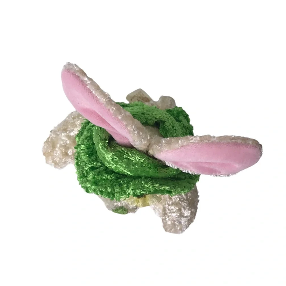 Vintage DanDee Easter Bunny Rabbit Plush Ears Bonnet Hat Silky Stuffed Animal